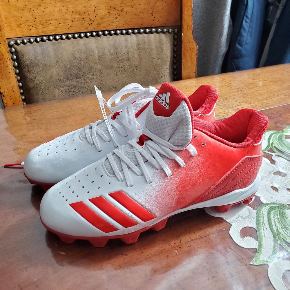 Adidas Icon 4 Md K White/Scar Baseball Shoes - Picture 5 of 7